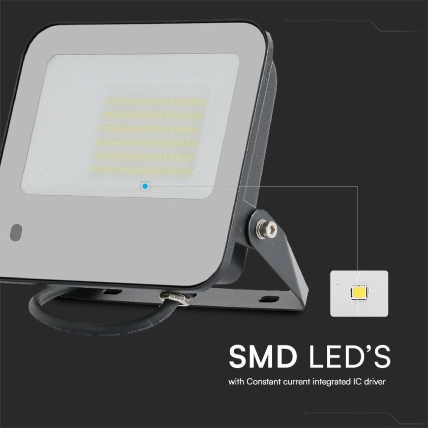 Proyector LED RGBW regulable LED/50W/230V IP65 gris + control remoto