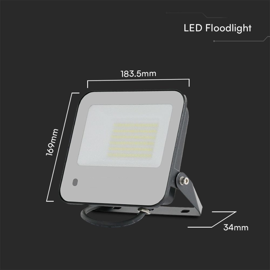 Proyector LED RGBW regulable LED/50W/230V IP65 gris + control remoto