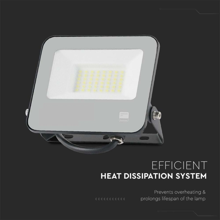 Proyector LED SAMSUNG CHIP LED/30W/230V 4000K IP65 negro