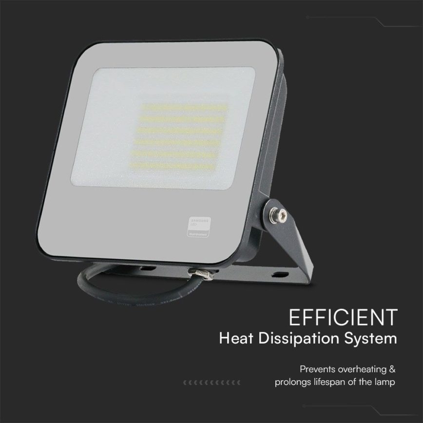 Proyector LED SAMSUNG CHIP LED/50W/230V 6500K IP65 negro
