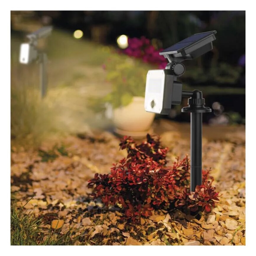 Proyector LED solar con sensor de movimiento SPILO LED/3,7V 3600mAh 3000K IP54 + control remoto