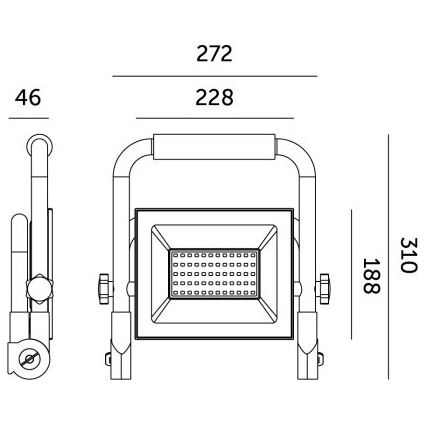 Proyector portátil LED TIGRA LED/100W/4000K IP54 negro/amarillo
