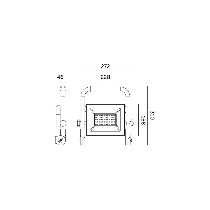 Proyector portátil LED TIGRA LED/100W/4000K IP54 negro/amarillo