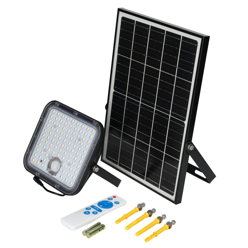 Proyector solar de exterior con sensor LED/30W/6.4V 4000K IP65 + mando a distancia