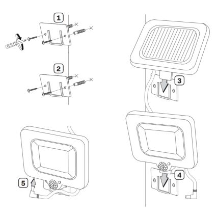 Proyector solar LED con sensor DUO LED/1W/3,7V 1200 mAh IP44