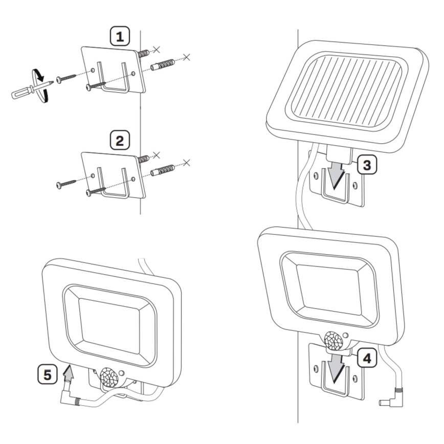 Proyector solar LED con sensor DUO LED/1W/3,7V 1200 mAh IP44