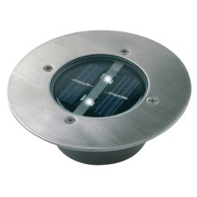 Proyector solar LED con sensor LED/0,12W/2xAAA IP67 acero inoxidable círculo