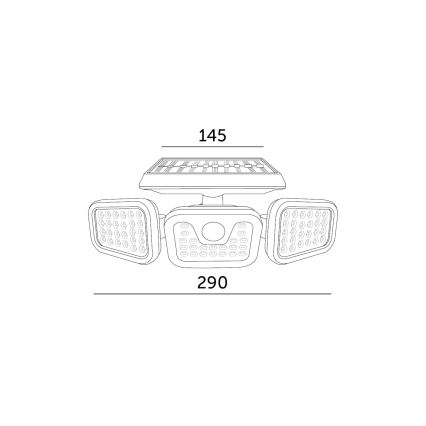 Proyector solar LED con sensor LED/1,5W/3,7V 6000K IP44 2400 mAh