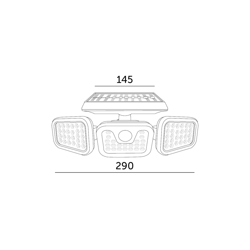 Proyector solar LED con sensor LED/1,5W/3,7V 6000K IP44 2400 mAh