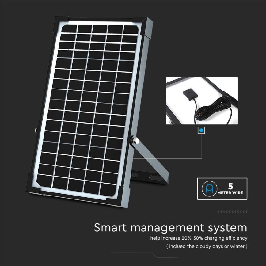 Proyector solar LED con sensor LED/30W/6,4V 6400K + control remoto