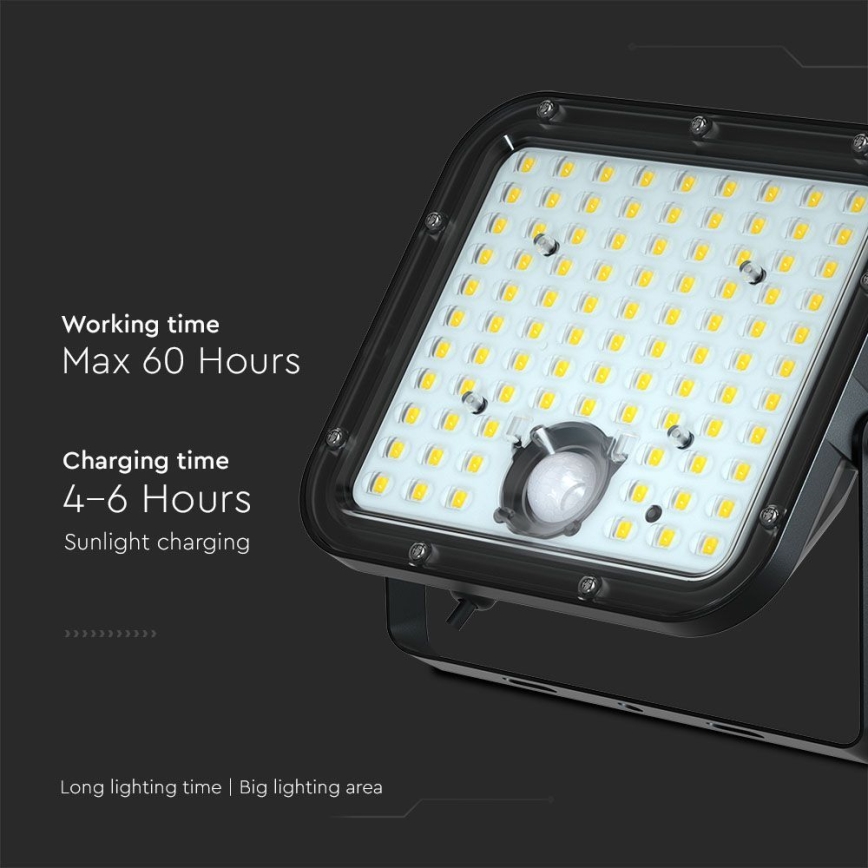 Proyector solar LED con sensor LED/30W/6,4V 6400K + control remoto