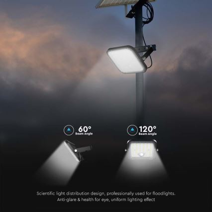 Proyector solar LED con sensor LED/30W/6,4V 6400K + control remoto