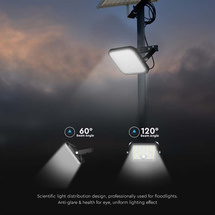 Proyector solar LED con sensor LED/30W/6,4V 6400K + control remoto