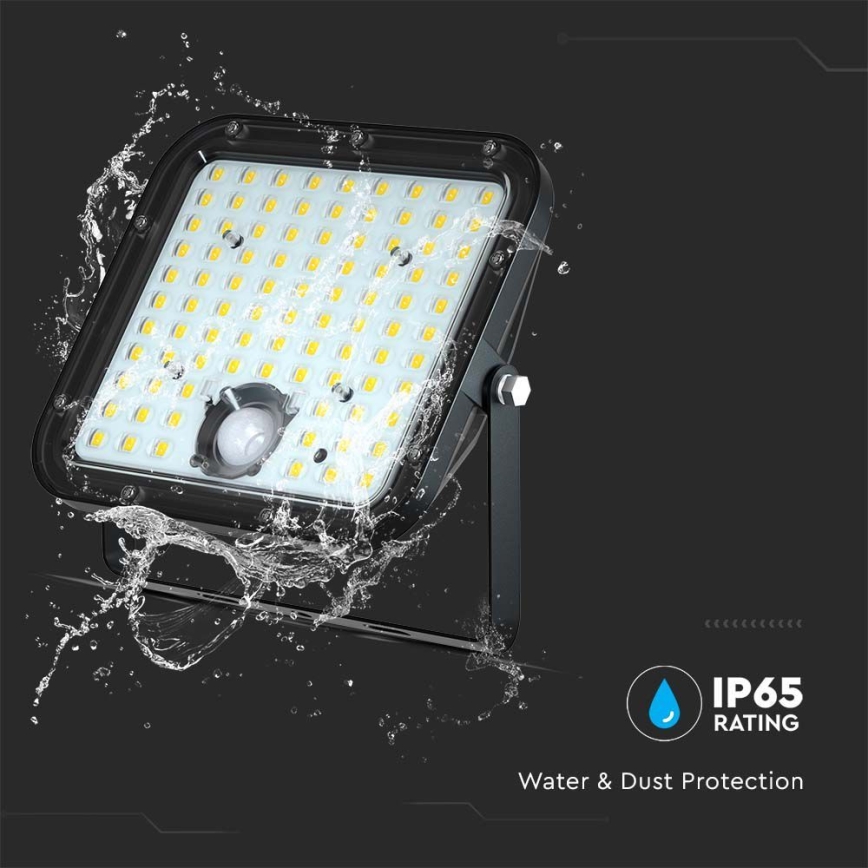 Proyector solar LED con sensor LED/30W/6,4V 6400K + control remoto