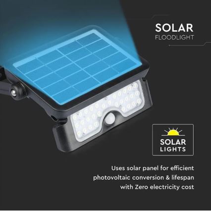 Proyector solar LED con sensor LED/5W/3,7V IP65 4000K 3000 mAh