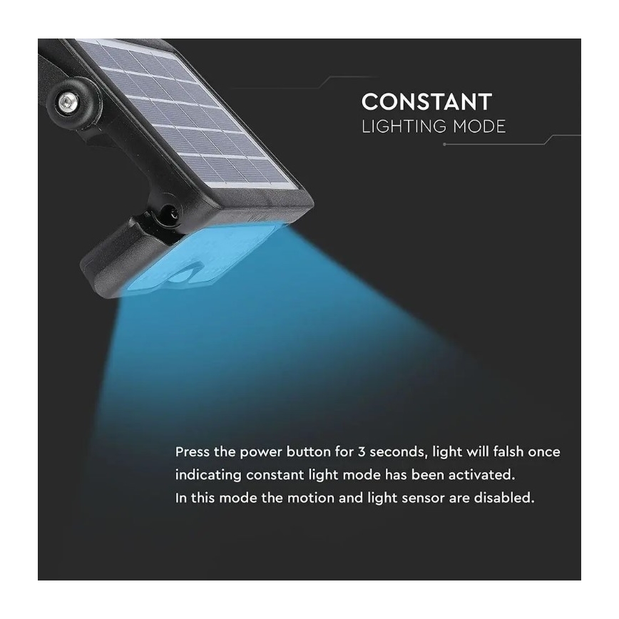Proyector solar LED con sensor LED/5W/3,7V IP65 4000K 3000 mAh