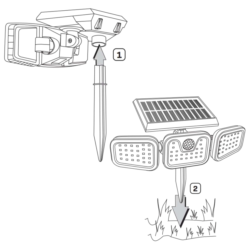 Proyector solar LED con sensor TRIO LED/0,6W/3,7V 1200 mAh IP44