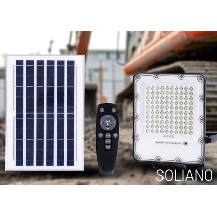 Proyector solar regulable LED LED/100W/3,2V 4500K IP65 negro + mando a distancia