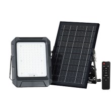 Proyector solar LED LED/10W/3,7V IP65 4000K negro + mando a distancia