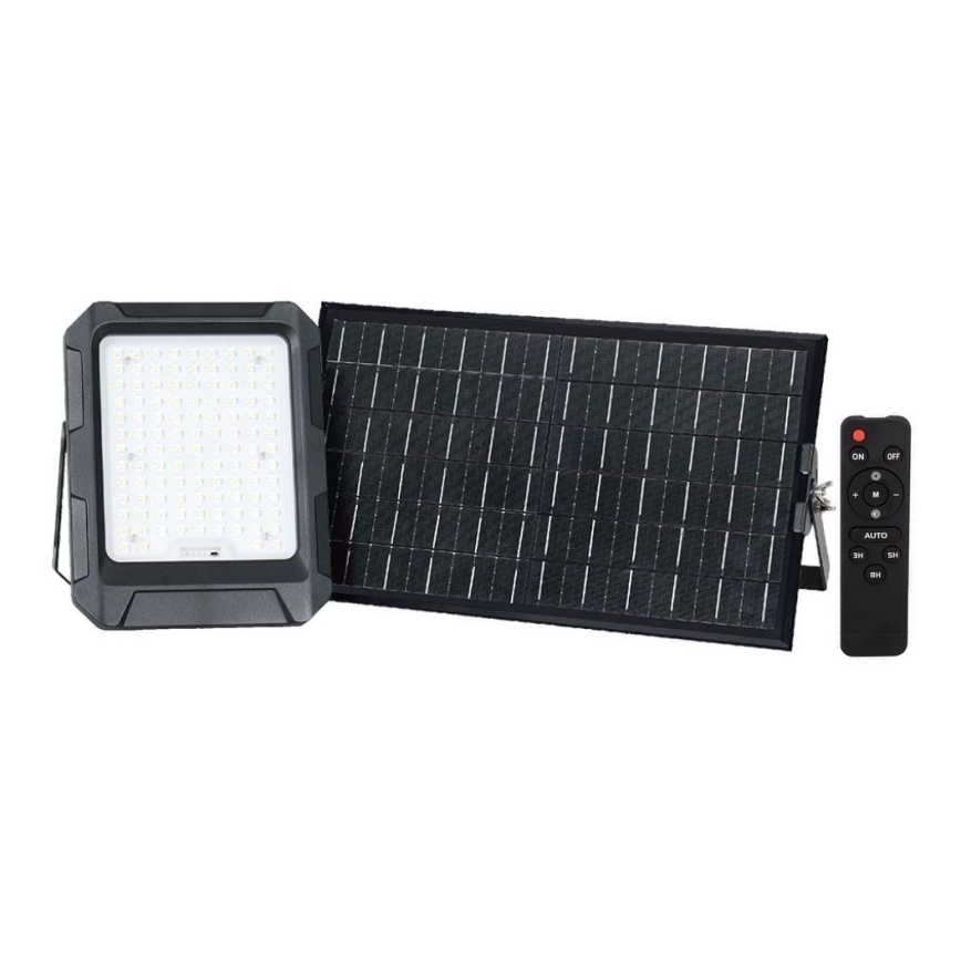 Proyector solar LED LED/15W/3,7V IP65 4000K negro + control remoto