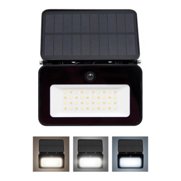 Proyector solar LED regulable con sensor de movimiento y crepúsculo LED/6W/2200 mAh 3000/4000/6500K IP65