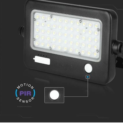Proyector solar LED regulable con sensor LED/10W/3,7V 4000K IP65 7200 mAh + puerto USB