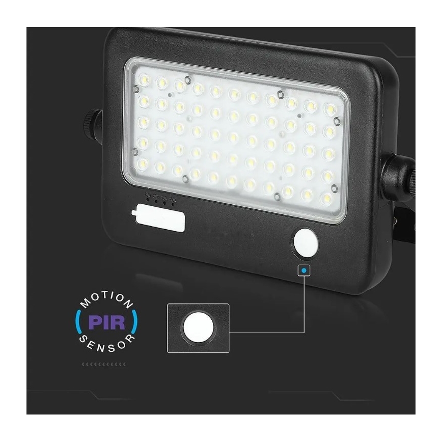 Proyector solar LED regulable con sensor LED/10W/3,7V 4000K IP65 7200 mAh + puerto USB