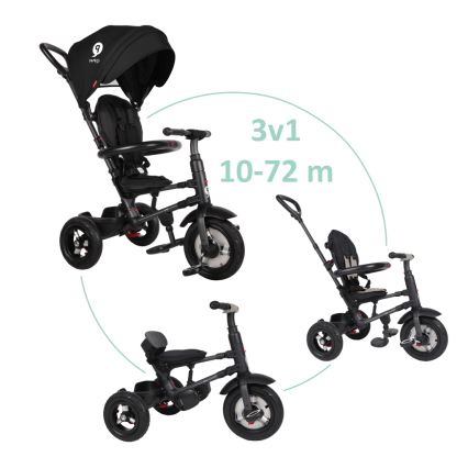 QPlay - Triciclo infantil 3en1 RITO AIR negro