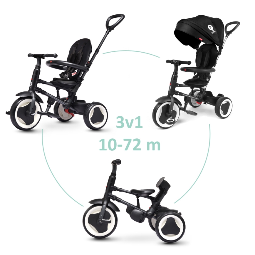 QPlay - Triciclo infantil 3en1 RITO EVA negro