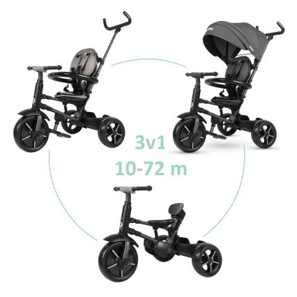 QPlay - Triciclo infantil 3en1 RITO STAR gris oscuro