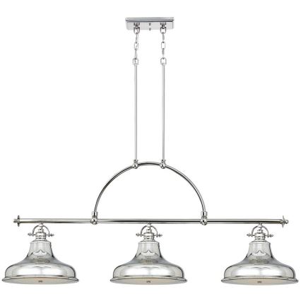 Quoizel - Lámpara colgante con cadena EMERY 3xE27/100W/230V cromo brillante