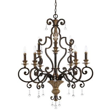 Quoizel - Lámpara colgante con cadena MARQUETTE 9xE14/60W/230V