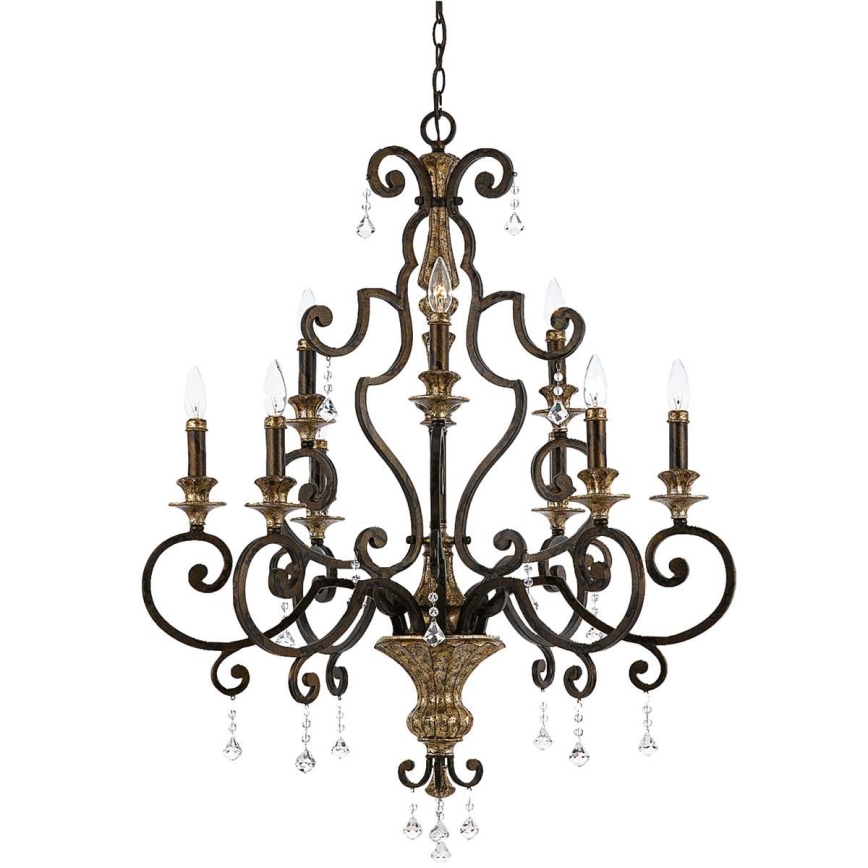 Quoizel - Lámpara colgante con cadena MARQUETTE 9xE14/60W/230V