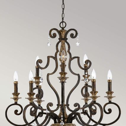 Quoizel - Lámpara colgante con cadena MARQUETTE 9xE14/60W/230V