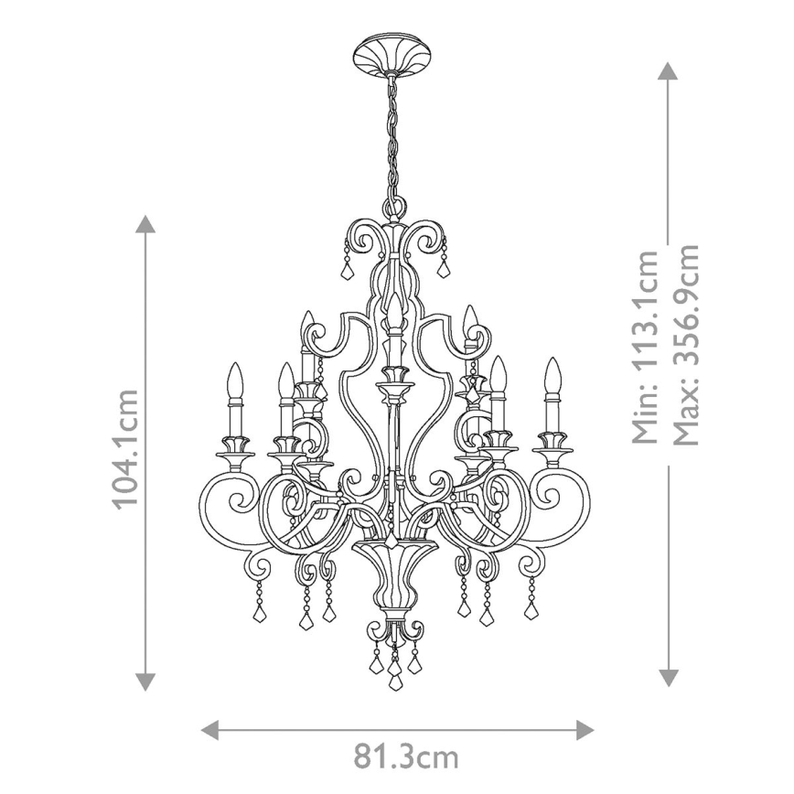 Quoizel - Lámpara colgante con cadena MARQUETTE 9xE14/60W/230V