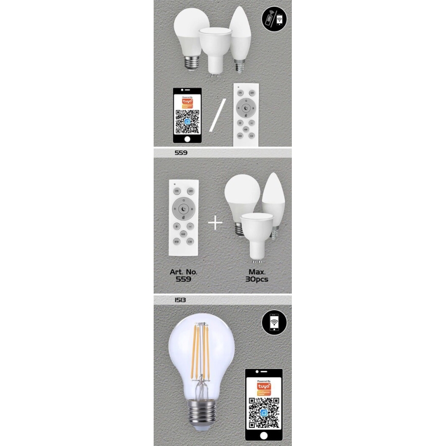 Rabalux - Bombilla LED RGB regulable C37 E14/5W/230V Wi-Fi 3000-6500K