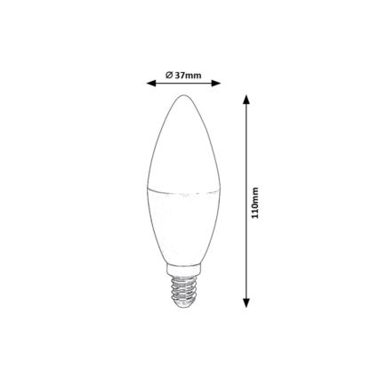 Rabalux - Bombilla LED RGB regulable C37 E14/5W/230V Wi-Fi 3000-6500K