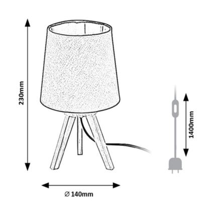 Rabalux - Lámpara de mesa 1xE14/25W/230V beige