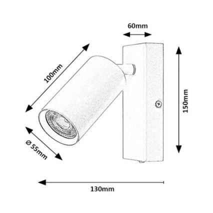 Rabalux - Foco de pared 1xGU10/25W/230V negro