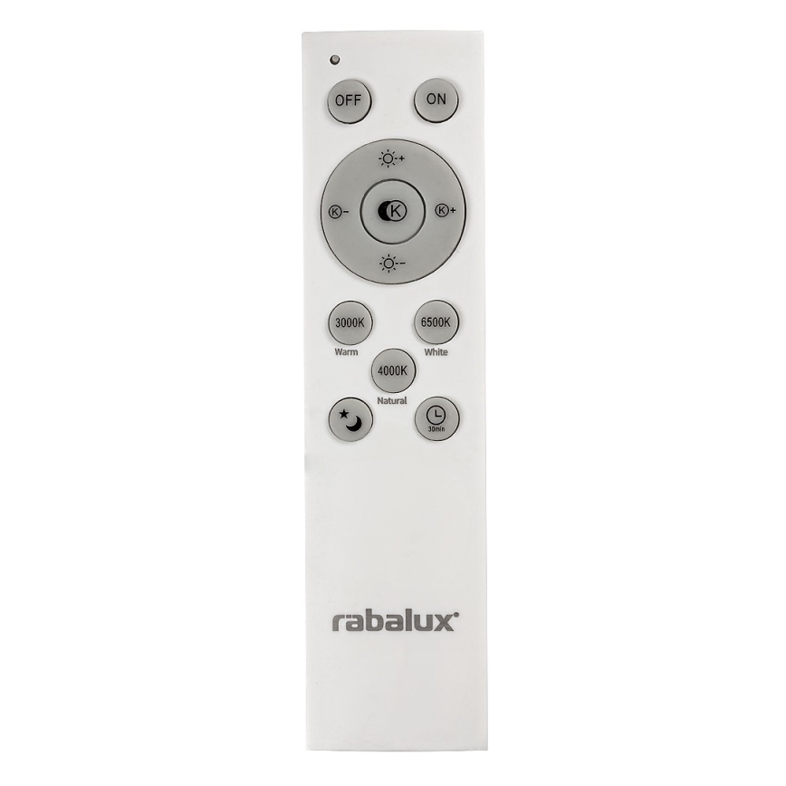 Rabalux - Plafón LED regulable LED/40W/230V 3000-6500K plateado + mando a distancia