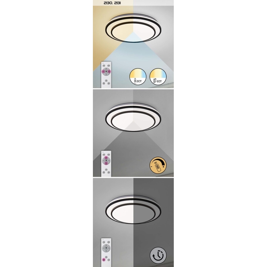 Rabalux - Plafón LED regulable LED/40W/230V 3000-6500K plateado + mando a distancia