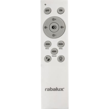 Rabalux - Plafón LED regulable LED/40W/230V 3000-6500K plateado + mando a distancia