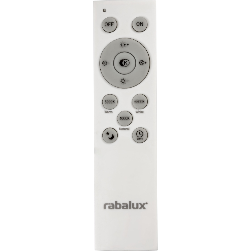 Rabalux - Plafón LED regulable LED/40W/230V 3000-6500K plateado + mando a distancia