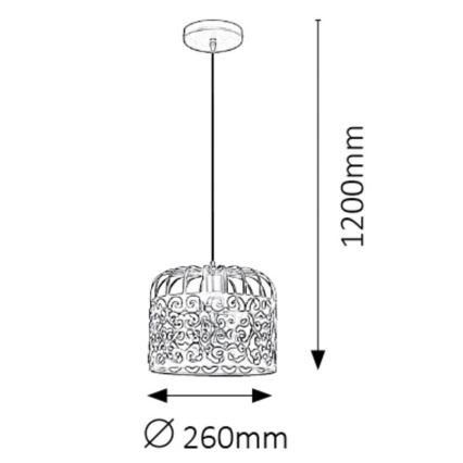 Rabalux - Lámpara colgante 1xE27/60W/230V negro