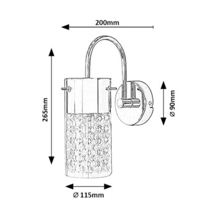 Rabalux - Aplique de baño 1xE14/40W/230V IP44 cromo brillante