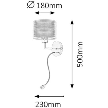 Rabalux - Aplique E27/60W + LED/1W