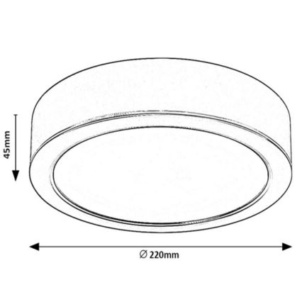 Rabalux - Plafón LED de baño LED/24W/230V diá. 22 cm IP44