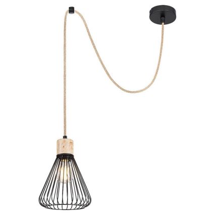 Rabalux - Lámpara colgante 1xE27/40W/230V negro/haya