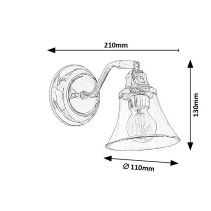 Rabalux  - Koupelnová nástěnná lampa ANTOINE 1xE14/40W/230V IP44