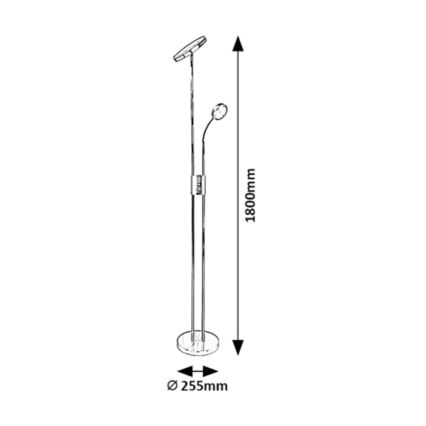 Rabalux - LED Lámpara de pie regulable LED/18,5W/230V + LED/4,5W cromo